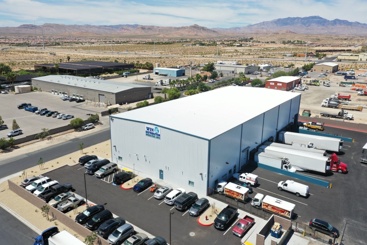 Aerial view of WIN Distribution Las Vegas facility